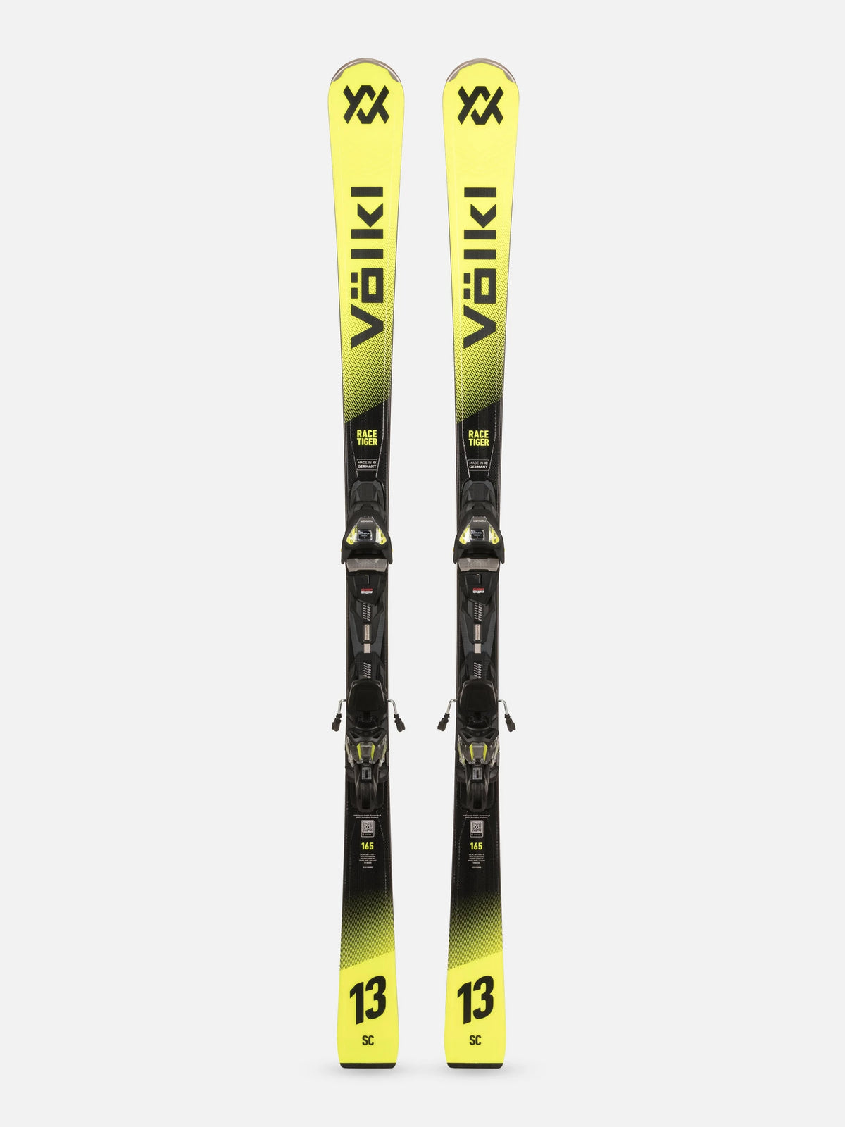 Völkl Racetiger SC Yellow Slalom Carver Ski inklusive vMotion Bindung Vorderseite